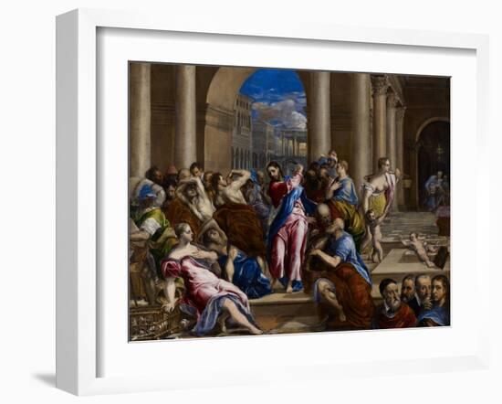 Christ Driving the Money Changers from the Temple, C.1570-El Greco-Framed Giclee Print