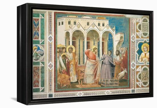 Christ Driving the Money changers from the Temple-Giotto di Bondone-Framed Stretched Canvas