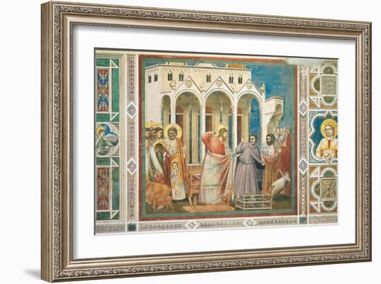 Christ Driving the Money changers from the Temple-Giotto di Bondone-Framed Art Print