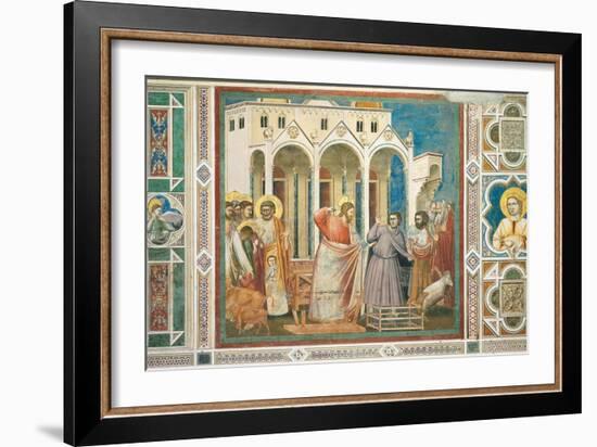 Christ Driving the Money changers from the Temple-Giotto di Bondone-Framed Art Print