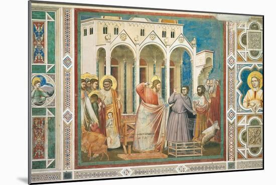 Christ Driving the Money changers from the Temple-Giotto di Bondone-Mounted Art Print