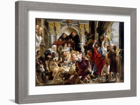 Christ Driving the Money Changers from the Temple-Jacob Jordaens-Framed Giclee Print