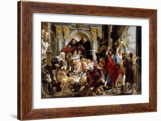 Christ Driving the Money Changers from the Temple-Jacob Jordaens-Framed Giclee Print