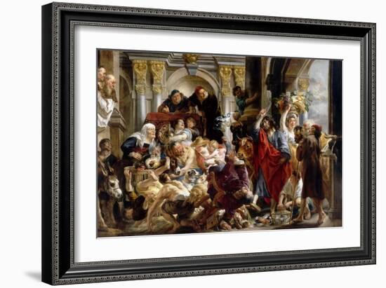 Christ Driving the Money Changers from the Temple-Jacob Jordaens-Framed Giclee Print