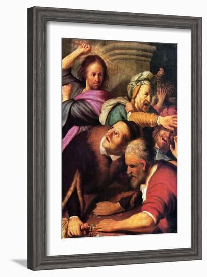 Christ Driving the Money Changers from the Temple-Rembrandt van Rijn-Framed Art Print