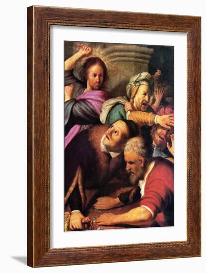 Christ Driving the Money Changers from the Temple-Rembrandt van Rijn-Framed Art Print