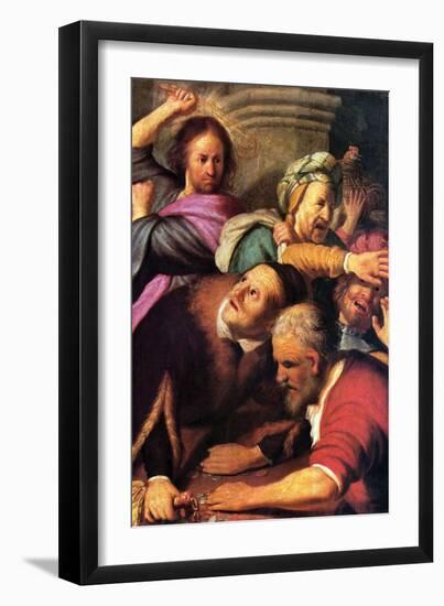 Christ Driving the Money Changers from the Temple-Rembrandt van Rijn-Framed Art Print