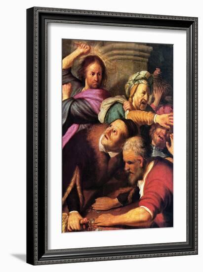 Christ Driving the Money Changers from the Temple-Rembrandt van Rijn-Framed Art Print