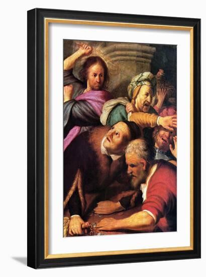 Christ Driving the Money Changers from the Temple-Rembrandt van Rijn-Framed Art Print