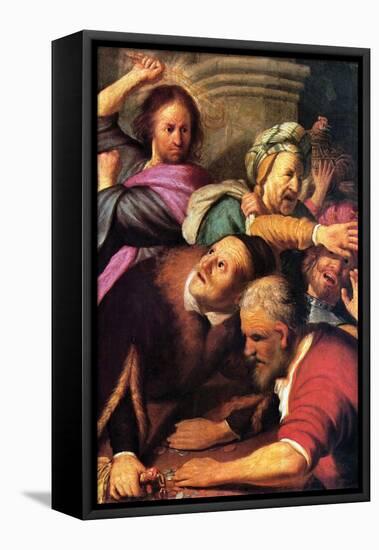 Christ Driving the Money Changers from the Temple-Rembrandt van Rijn-Framed Stretched Canvas