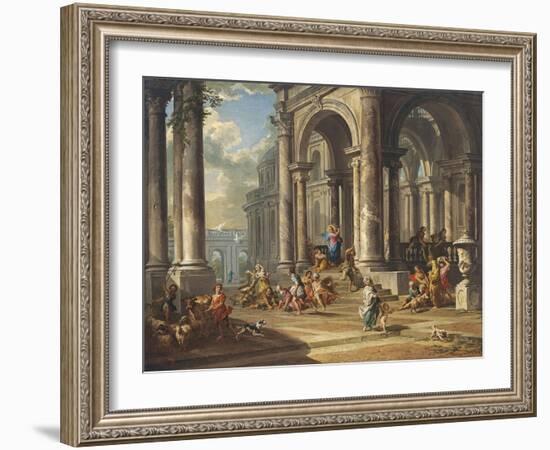 Christ Driving the Money Changers from the Temple-Giovanni Paolo Panini-Framed Giclee Print