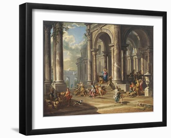 Christ Driving the Money Changers from the Temple-Giovanni Paolo Panini-Framed Giclee Print