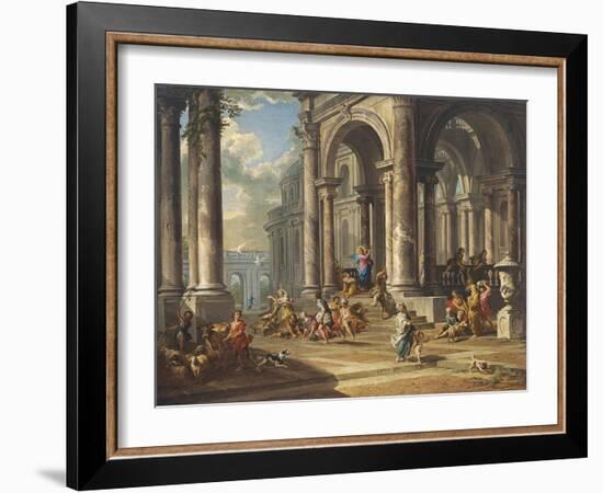 Christ Driving the Money Changers from the Temple-Giovanni Paolo Panini-Framed Giclee Print