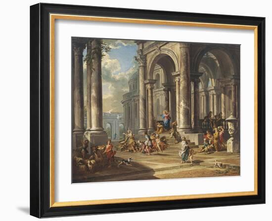 Christ Driving the Money Changers from the Temple-Giovanni Paolo Panini-Framed Giclee Print