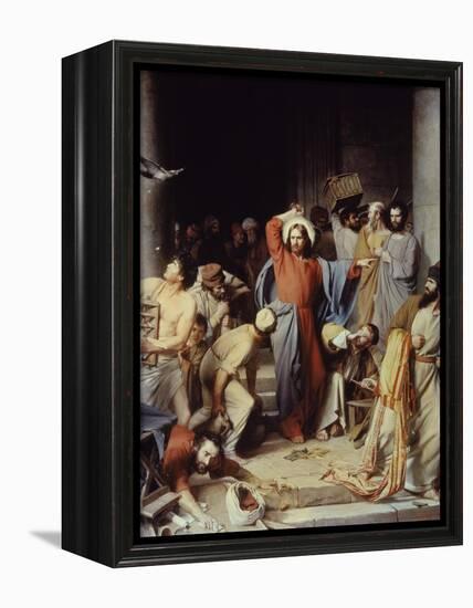 Christ Driving the Money Changers Out of Temple-Carl Bloch-Framed Premier Image Canvas