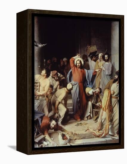 Christ Driving the Money Changers Out of Temple-Carl Bloch-Framed Premier Image Canvas