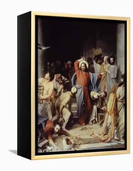 Christ Driving the Money Changers Out of Temple-Carl Bloch-Framed Premier Image Canvas