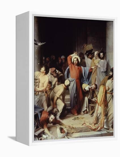 Christ Driving the Money Changers Out of Temple-Carl Bloch-Framed Premier Image Canvas