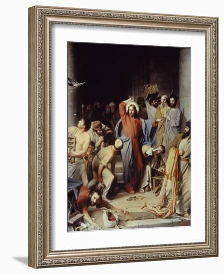 Christ Driving the Money Changers Out of Temple-Carl Bloch-Framed Giclee Print