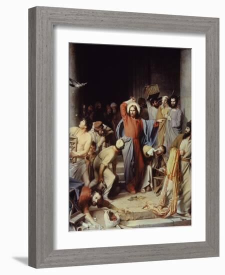 Christ Driving the Money Changers Out of Temple-Carl Bloch-Framed Giclee Print