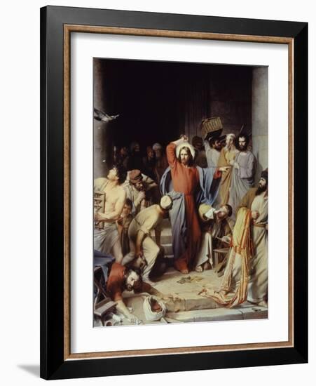 Christ Driving the Money Changers Out of Temple-Carl Bloch-Framed Giclee Print