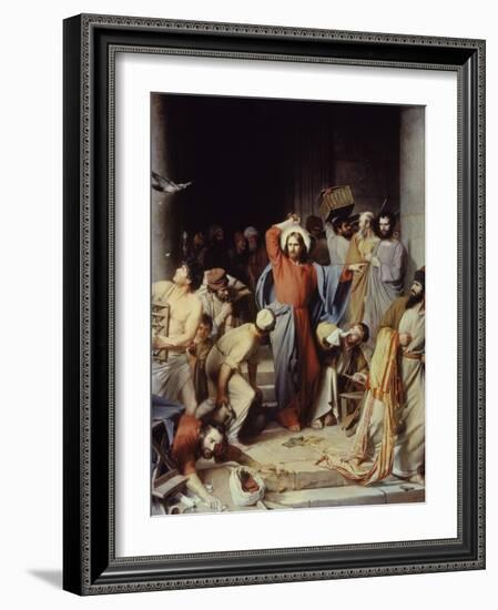 Christ Driving the Money Changers Out of Temple-Carl Bloch-Framed Giclee Print