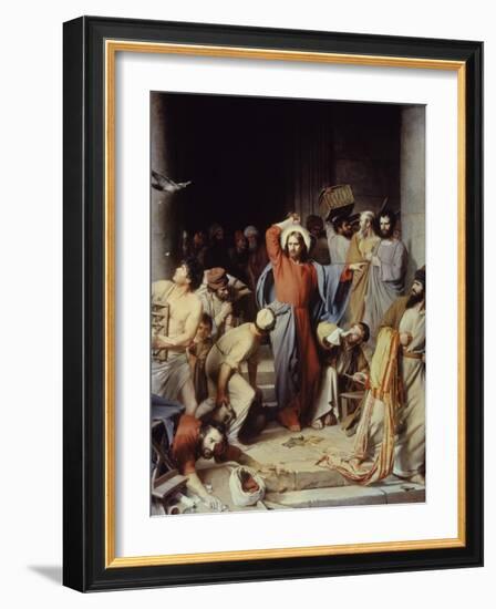 Christ Driving the Money Changers Out of Temple-Carl Bloch-Framed Giclee Print