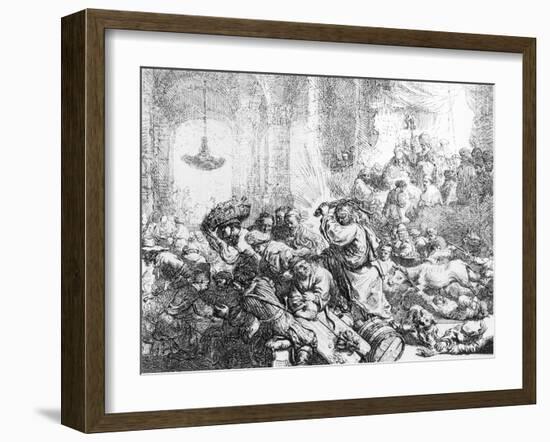 Christ Driving the Money Lenders from the Temple, 1635-Rembrandt van Rijn-Framed Giclee Print