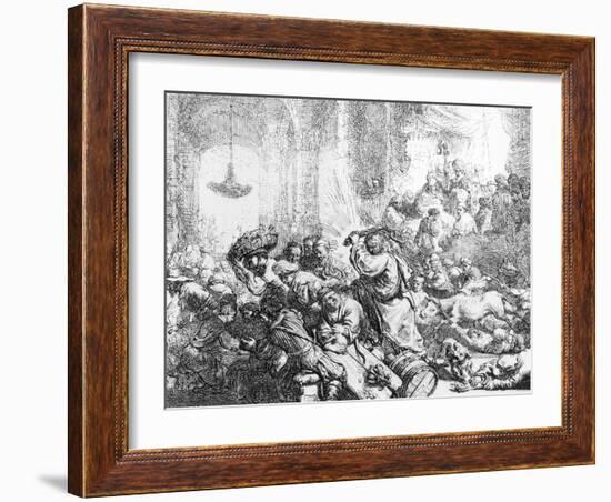 Christ Driving the Money Lenders from the Temple, 1635-Rembrandt van Rijn-Framed Giclee Print