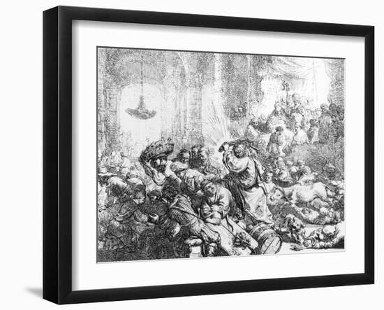 Christ Driving the Money Lenders from the Temple, 1635-Rembrandt van Rijn-Framed Giclee Print