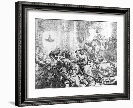 Christ Driving the Money Lenders from the Temple, 1635-Rembrandt van Rijn-Framed Giclee Print