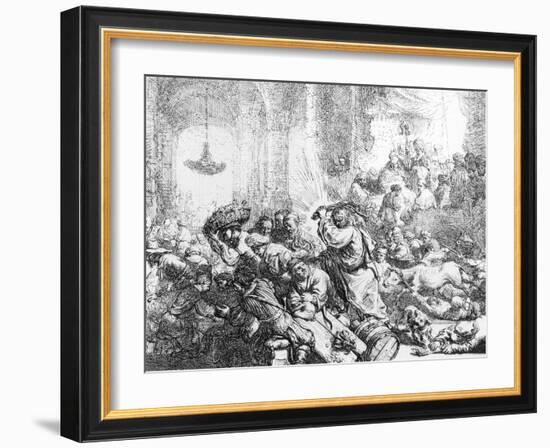 Christ Driving the Money Lenders from the Temple, 1635-Rembrandt van Rijn-Framed Giclee Print