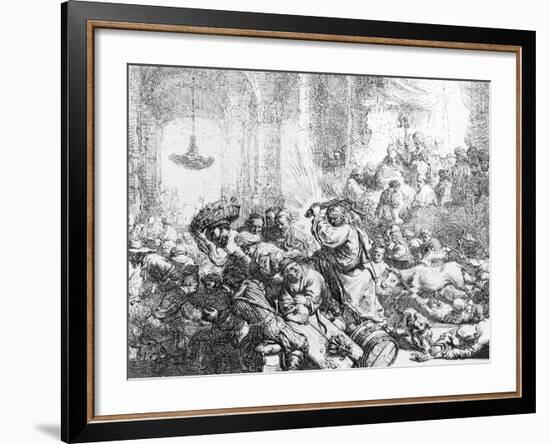 Christ Driving the Money Lenders from the Temple, 1635-Rembrandt van Rijn-Framed Giclee Print