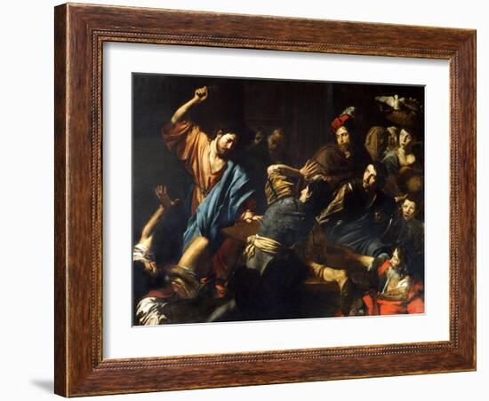 Christ Driving the Money-Lenders from the Temple-Valentin de Boulogne-Framed Giclee Print
