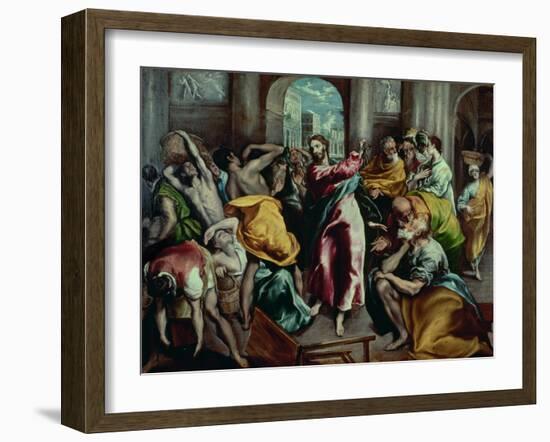 Christ Driving the Moneylenders from the Temple, 1600-El Greco-Framed Giclee Print