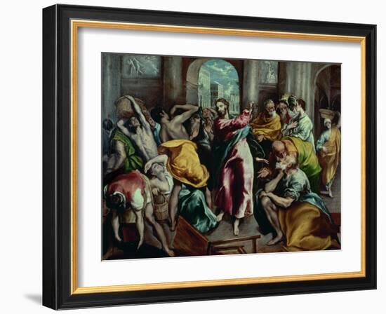 Christ Driving the Moneylenders from the Temple, 1600-El Greco-Framed Giclee Print