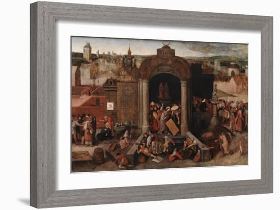 Christ Driving the Traders from the Temple, after 1569-Pieter Bruegel the Elder-Framed Giclee Print