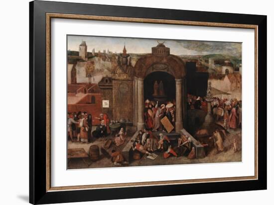 Christ Driving the Traders from the Temple, after 1569-Pieter Bruegel the Elder-Framed Giclee Print