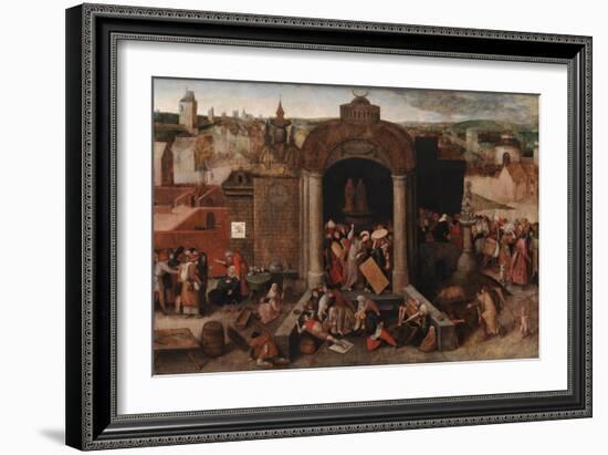 Christ Driving the Traders from the Temple, after 1569-Pieter Bruegel the Elder-Framed Giclee Print