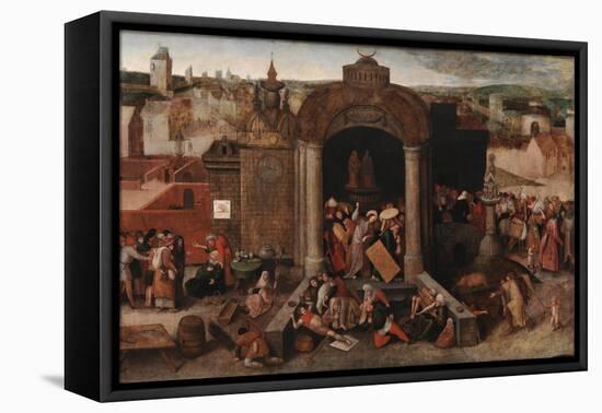 Christ Driving the Traders from the Temple, c.1570-5-Hieronymus Bosch-Framed Premier Image Canvas