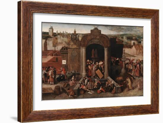 Christ Driving the Traders from the Temple, c.1570-5-Hieronymus Bosch-Framed Giclee Print