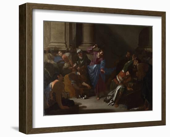 Christ Driving the Traders from the Temple, C. 1645-Bernardo Cavallino-Framed Giclee Print