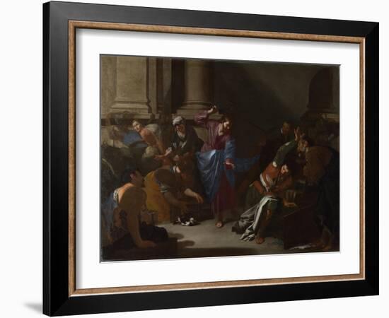 Christ Driving the Traders from the Temple, C. 1645-Bernardo Cavallino-Framed Giclee Print