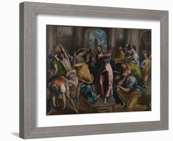 Christ Driving the Traders from the Temple, Ca. 1600-El Greco-Framed Giclee Print