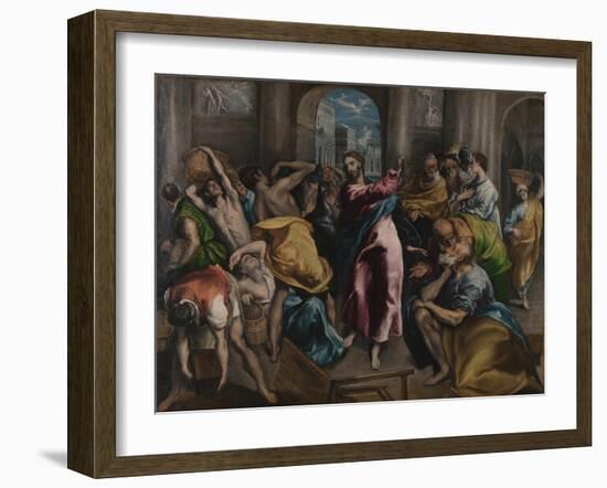 Christ Driving the Traders from the Temple, Ca. 1600-El Greco-Framed Giclee Print