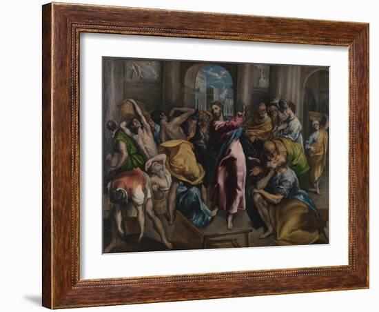 Christ Driving the Traders from the Temple, Ca. 1600-El Greco-Framed Giclee Print