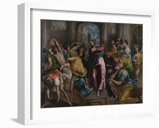 Christ Driving the Traders from the Temple, Ca. 1600-El Greco-Framed Giclee Print