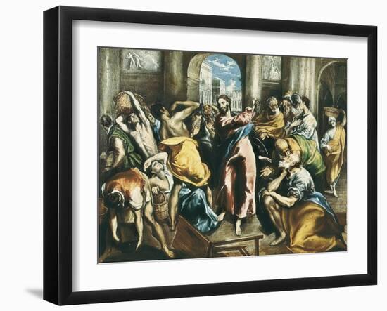 Christ Driving the Traders from the Temple-El Greco-Framed Art Print