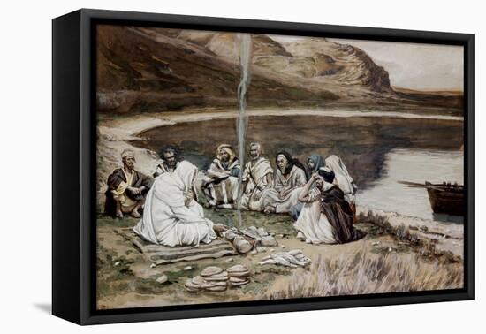 Christ Eating with His Disciples-James Tissot-Framed Premier Image Canvas