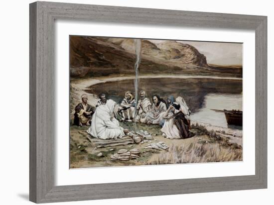 Christ Eating with His Disciples-James Tissot-Framed Giclee Print